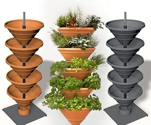 Pflanzturm Bluegreenthings Vertical Garden XL Hochbeet mit Erdspieß