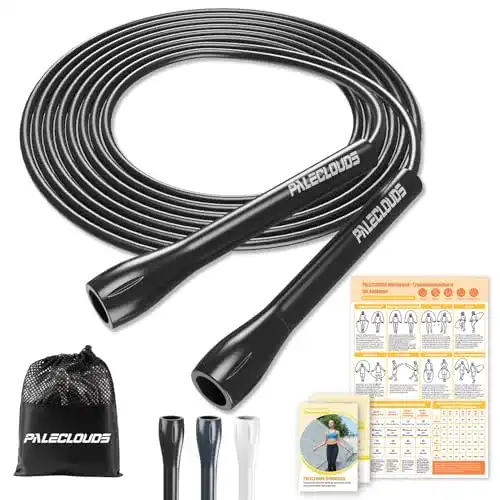 Paleclouds Springseil für Fitness und Speed – Verstellbares PVC Seil