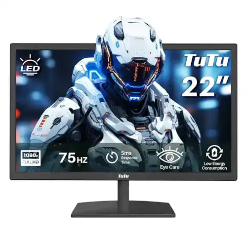 22 Zoll TuTu 21,5 Zoll LED Monitor mit Full HD 75Hz und 5ms Reaktionszeit