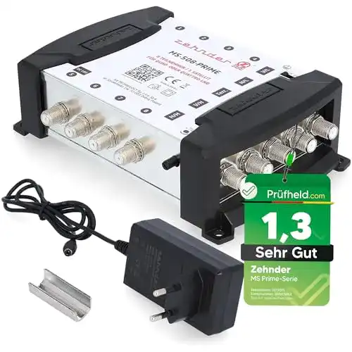 Quad-LNB-Multischalter ZEHNDER 5/8 für Zweisatellitenempfang