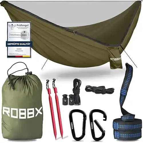 Robbx Outdoor Hängematte mit Moskitonetz für zwei Personen