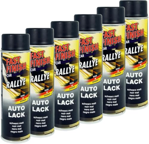 Lackspray Fast Finish 430220 Set Autolack Schwarz Matt 6 x 500 ml