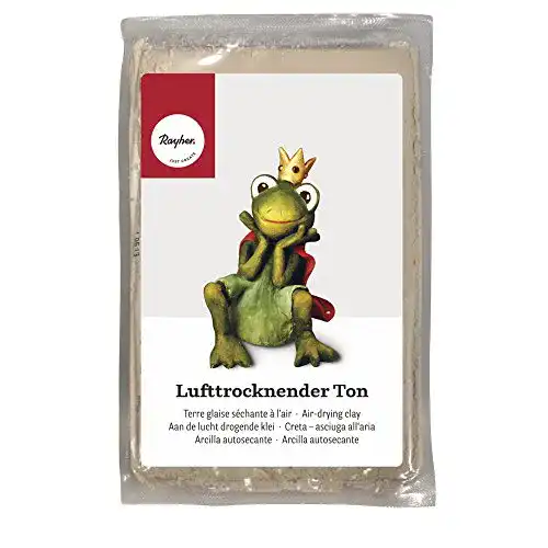 Rayher Lufttrocknender Ton in Beige, 1 kg für kreative Modellierprojekte