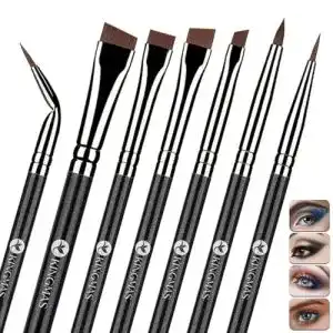 Eyeliner-Pinsel Set von Kingmas 7-teilig, abgewinkelt und präzise