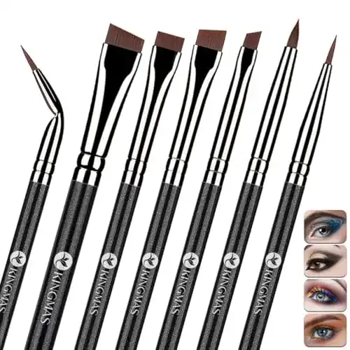 Eyeliner-Pinsel Set von Kingmas 7-teilig, abgewinkelt und präzise