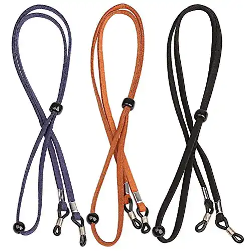Brillenband EXFEA kuou 3er Set aus Leder, universell einsetzbare Brillenbänder