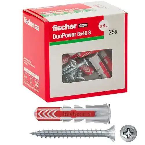 Dübel Fischer Duopower mit Schraube, grau, 544017