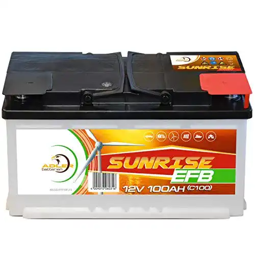 Adler Sunrise Solarbatterie 12V 100Ah für Auto und Solartechnik