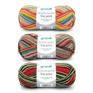 Sockenwolle Gründl Trio – Strickgarn für 3 Paar Socken