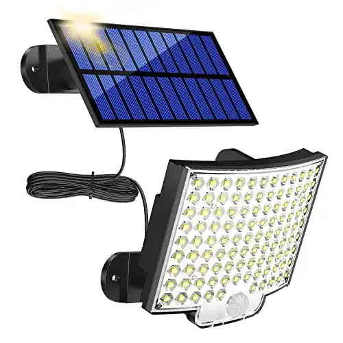 Solarleuchte mit Bewegungsmelder und 106 LEDs für den Außenbereich
