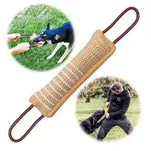 Beißwurst für Hunde aus Jute mit zwei Schlaufen, 30 cm