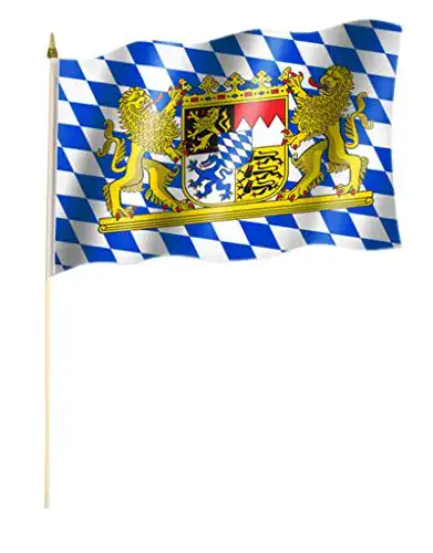 Bayern-Flagge Stockflagge mit Löwen Motiv 30 x 45 cm