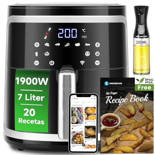 Aigostar Cube Smart WiFi Heißluftfritteuse 7L mit APP-Steuerung