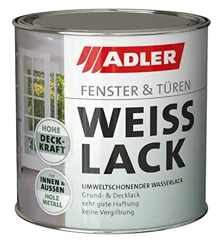 Weißlack ADLER für Fenster und Türen – Matt 750 ml – Acryl
