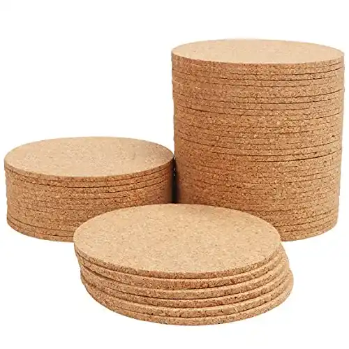 Runde Korkuntersetzer von Belle Vous, 50 Stück, 10 cm Durchmesser