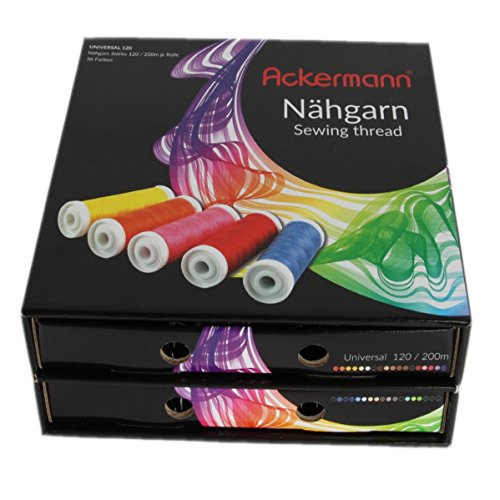 Nähgarn Ackermann 36 Farben x 200m Universal 120 Nähgarn Set