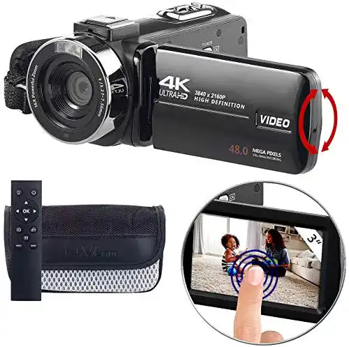 Somikon 4K UHD Camcorder mit Sony Sensor und Touch-Display
