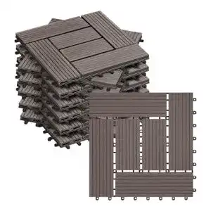Bodenfliesen Woltu WPC Terrassenfliesen Holzoptik 11 Stück