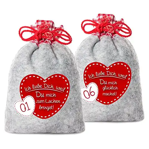 Adventskalender Säckchen Adventino 24 aus Filz zum Befüllen