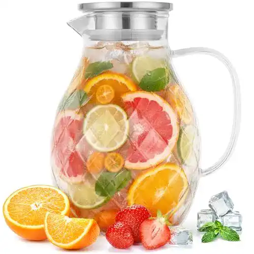 Wasserkaraffe PJCKitchen aus Borosilikatglas mit Deckel