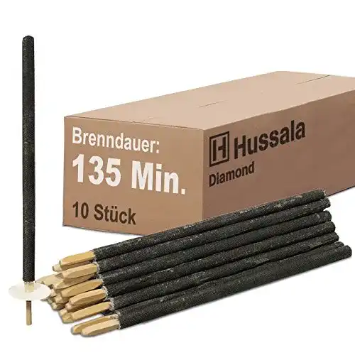 Wachsfackeln Hussala Diamond, 10 Stück, 135 Minuten Brenndauer