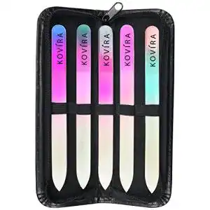 Kovira Glasnagelfeile mit Etui – 5 Stück für Nagelpflege