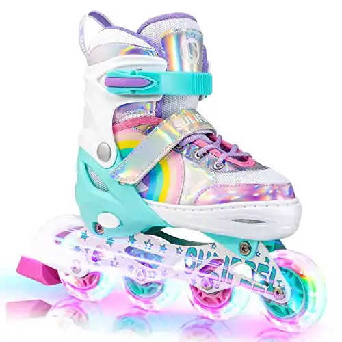 Inline-Skates für Kinder von Sulifeel im Rainbow Unicorn Design