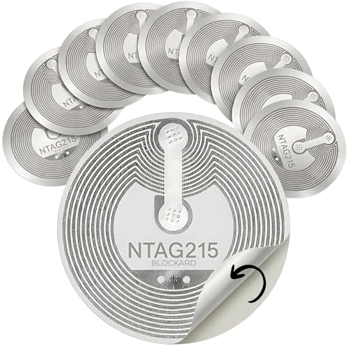NFC-Sticker Blockard NFC Tag Sticker (10 Stück) NTAG215 mit 540 Byte Speicher