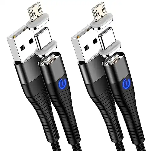 Ykz Magnet Ladekabel 2M und 1M, 3 in 1 Magnetisches Ladekabel