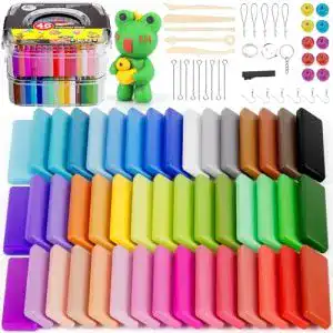 Knete iFergoo Starter Set mit 46 Farben und 1,5 kg Polymer Clay
