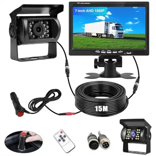 Andubest Rückfahrkamera Set mit 7 Zoll Monitor und Kabel