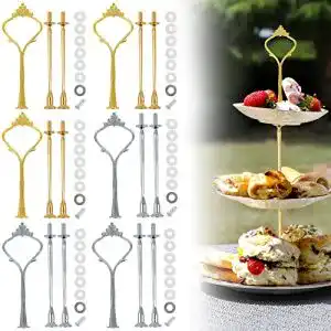 Etagerenstangen Dawris Metallstangen-Set für Etagere mit 2 bis 3 Etagen
