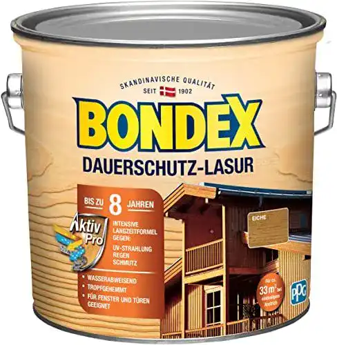 Holzschutzgel Bondex Dauerschutzlasur Eiche 2,5 L für 32 m²