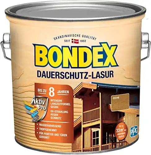 Holzschutzgel Bondex Dauerschutzlasur Eiche 2,5 L für 32 m²