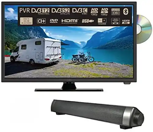 Camping Fernseher Reflexion LDDW240SB+ mit DVD-Player und Soundbar