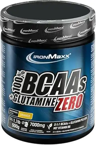 BCAA-Pulver Ironmaxx 100% BCAAs und Glutamin Zero Orange 500g