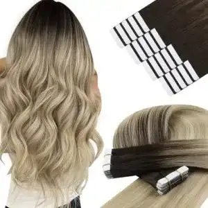 YoungSee Tape in Extensions Echthaar Braun Balayage 35 cm