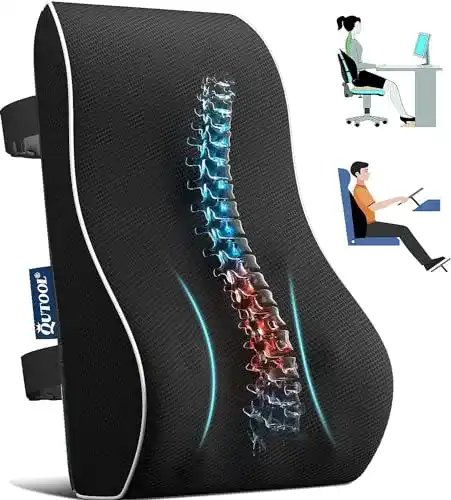 Rückenkissen Qutool aus Memory Foam für Rückenstütze