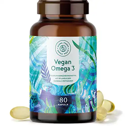 Algenöl Kapseln Vegan Omega 3-80 – Pflanzliche Softgel Kapseln