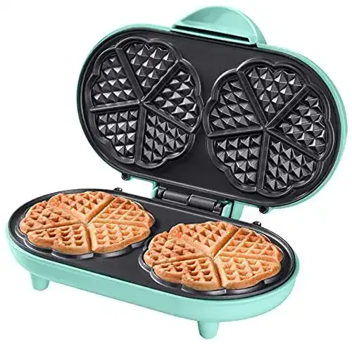 Bestron Doppel-Waffeleisen für klassische Herzwaffeln