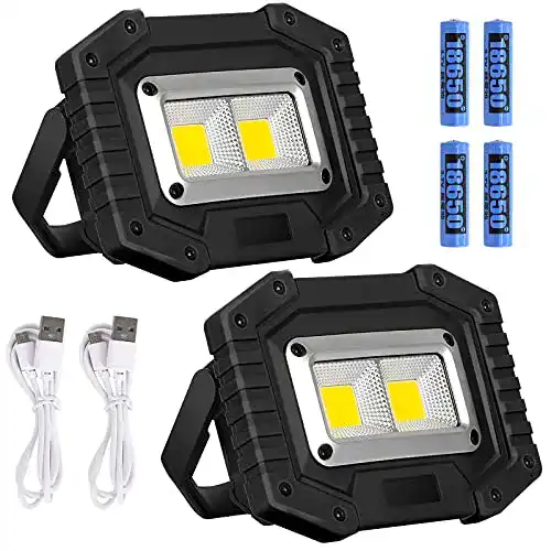 Lyneun LED Baustrahler 30W Akku Arbeitsleuchte für mobile Einsätze