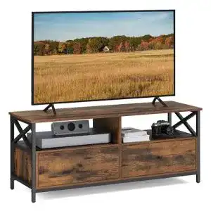 Vasagle TV-Schrank Lowboard für Fernseher bis 55 Zoll mit 2 Schubladen
