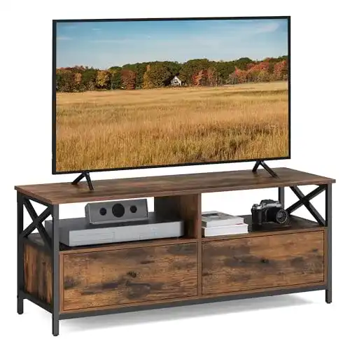 Vasagle TV-Schrank Lowboard für Fernseher bis 55 Zoll mit 2 Schubladen