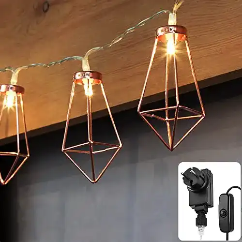Lichterkette CozyHome Kupfer LED 6 Meter – Geometrisches Design