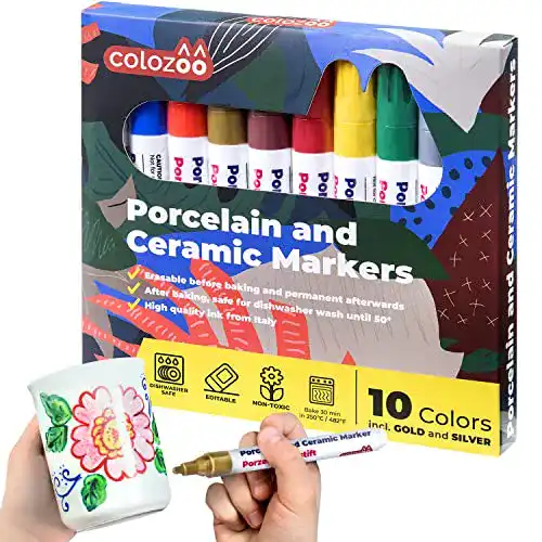 Porzellanstifte Colozoo spülmaschinenfest in 10 Farben