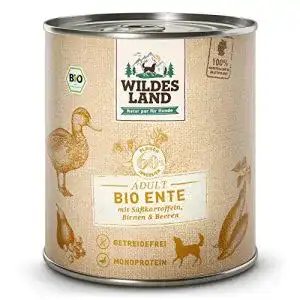 Bio-Trockenfutter für Hunde von Wildes Land mit Bio Ente