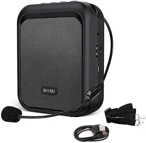 Tragbarer Sprachverstärker Shidu mit Bluetooth und Mikrofon-Headset