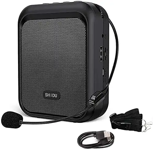 Tragbarer Sprachverstärker Shidu mit Bluetooth und Mikrofon-Headset