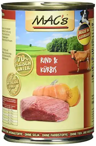 Mac’s Hundefutter Rind und Kürbis 6er Pack 6 x 400 g