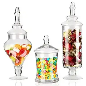 Bonboniere Belle Vous Süßigkeiten Glas mit Deckel Set im viktorianischen Stil